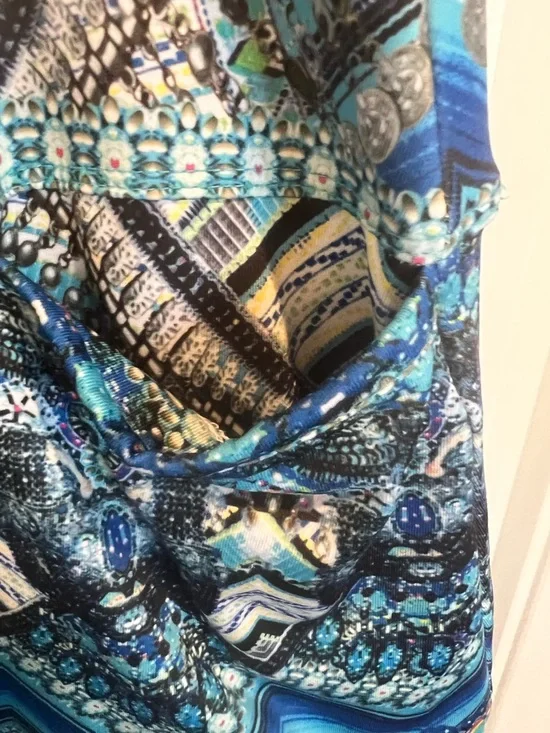 Lucky in Love Blue Multi-Pattern Tiered Mini Tennis Skirt - Picture 4 of 7